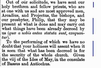 Scrisoare papa Celestin Conciliul din Efes NPNF2 vol 14 pg 221